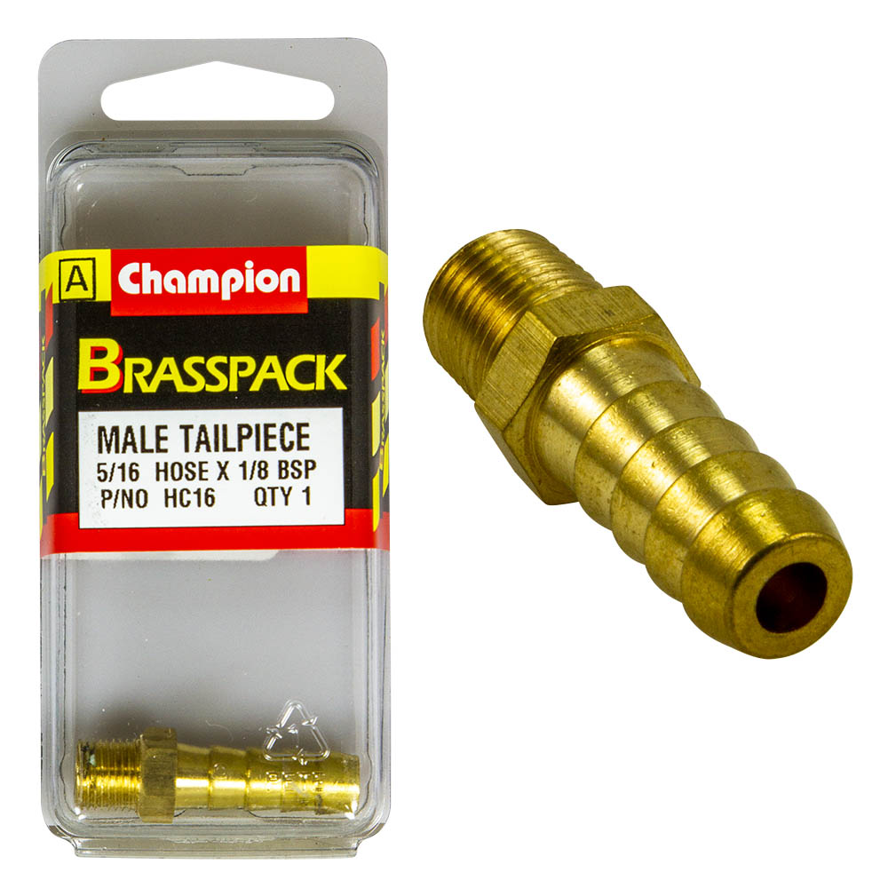 HOSE TAIL – STRAIGHT – MALE – BRASS – 5/16 x 1/8″ HC16