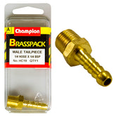 HOSE TAIL – STRAIGHT – MALE – BRASS – 1/4 x 1/4″ HC19