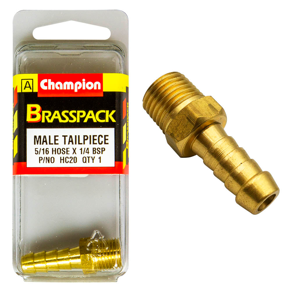 HOSE TAIL – STRAIGHT – MALE – BRASS – 5/16 x 1/4″ HC20