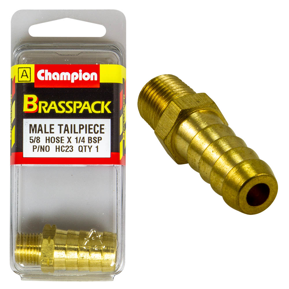 HOSE TAIL – STRAIGHT – MALE – BRASS – 5/8 x 1/4″ HC23