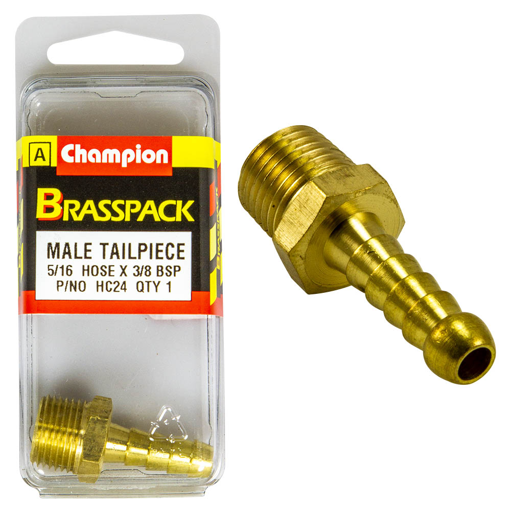 HOSE TAIL – STRAIGHT – MALE – BRASS – 5/16 x 3/8″ HC24