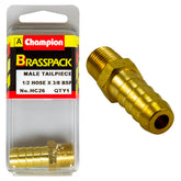 HOSE TAIL – STRAIGHT – MALE – BRASS – 1/2 x 3/8″ HC26