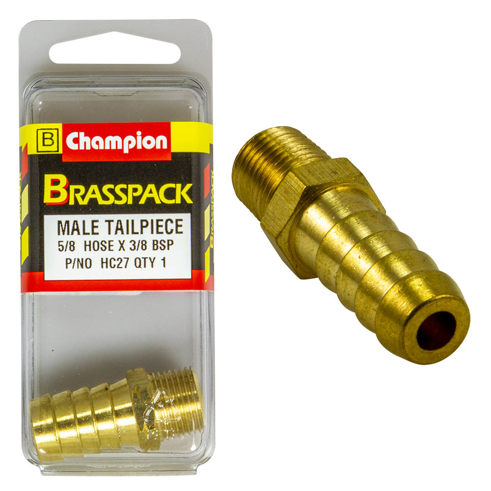 HOSE TAIL – STRAIGHT – MALE – BRASS – 5/8 x 3/8″ HC27