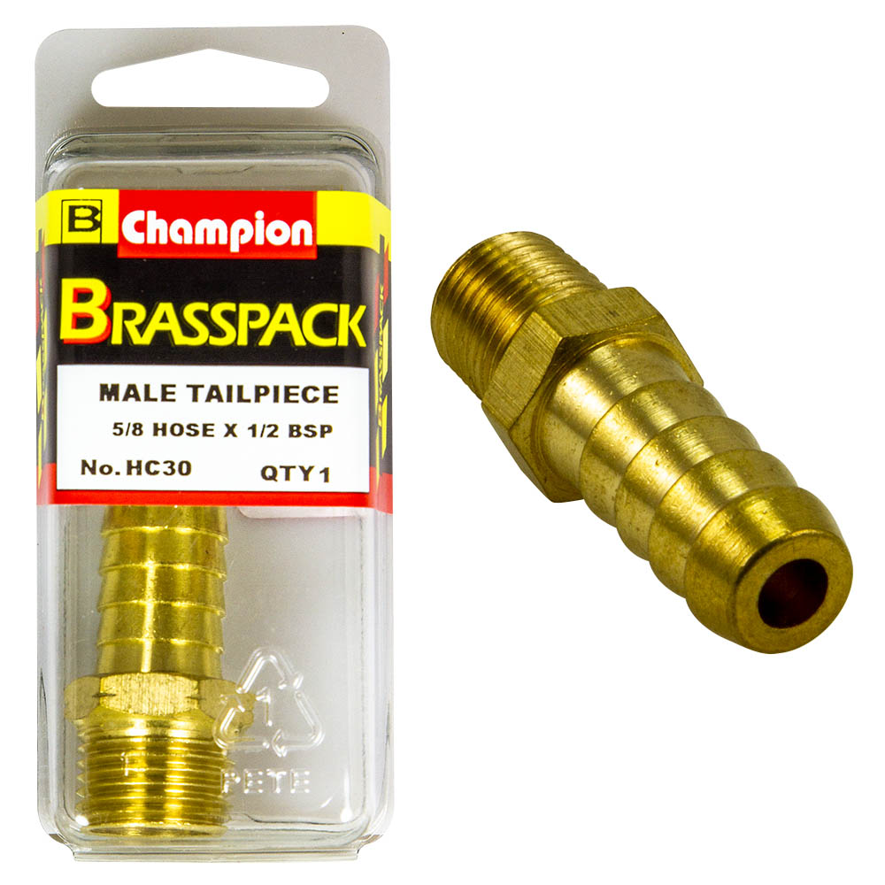 HOSE TAIL – STRAIGHT – MALE – BRASS – 5/8 x 1/2″ HC30