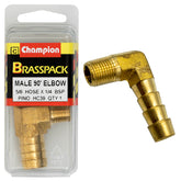 HOSE TAIL ELBOW – MALE – BRASS – 90° – 5/8 x 1/4″ HC39