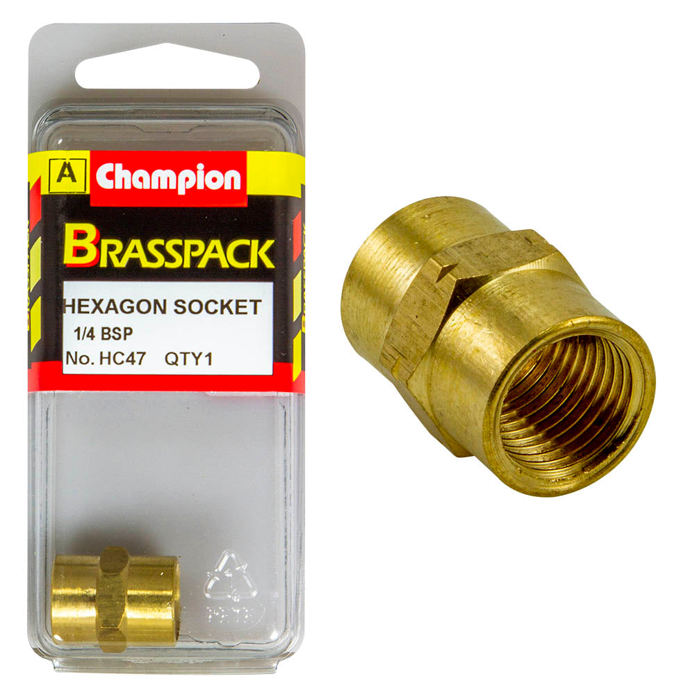 HEX SOCKET – BRASS – 1/4″ HC47