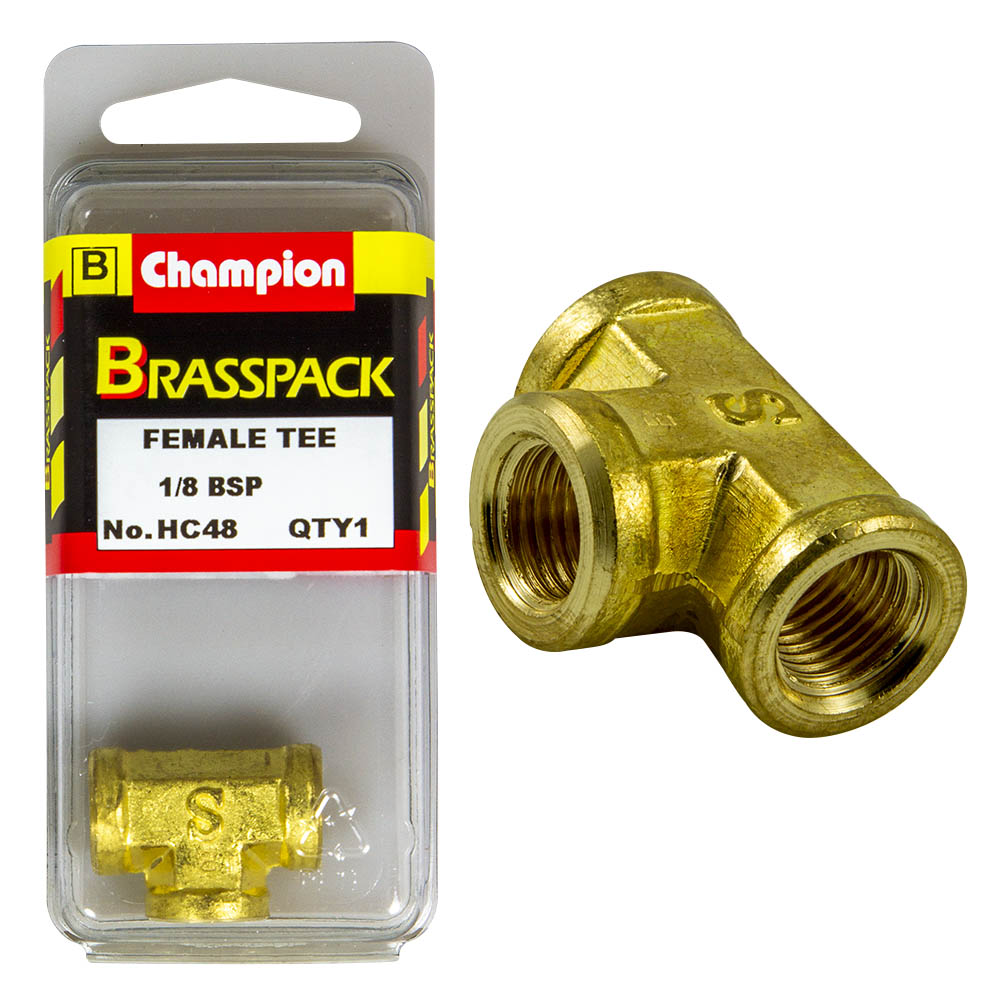 TEE – FEMALE – BRASS – 1/8″ BSP HC48