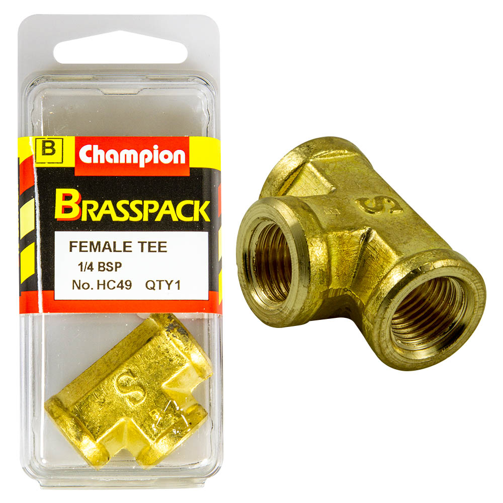 TEE – FEMALE – BRASS – 1/4″ BSP HC49