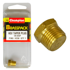 CHAMPION BRASS HEX TAPER PLUG