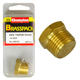 PLUG – HEX TAPER – BRASS – 1/2″ HC53