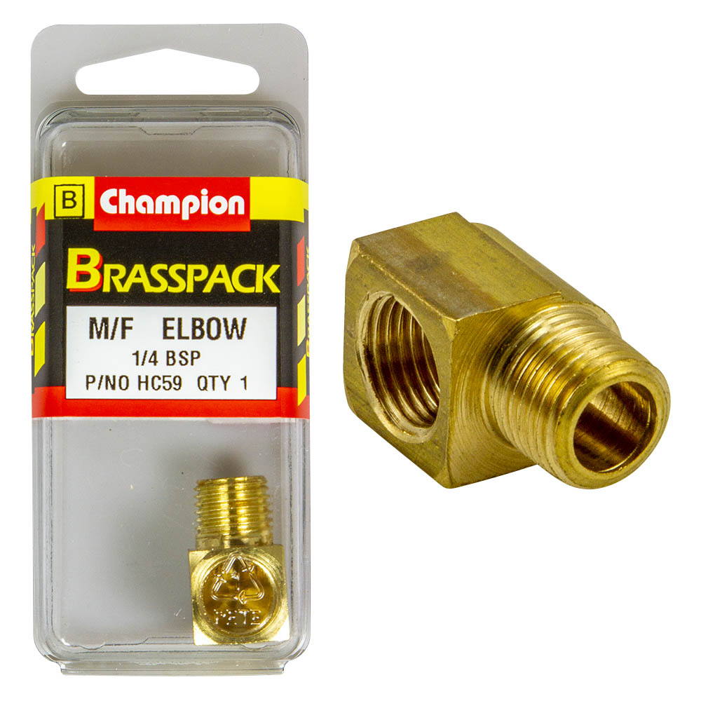 M&F ELBOW – BRASS – 1/4 x 1/4″ HC59