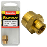 HEX REDUCING SOCKET – BRASS – 1/4 to 1/8″ HC65