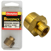 HEX REDUCING SOCKET – BRASS – 3/8 to 1/8″ HC66