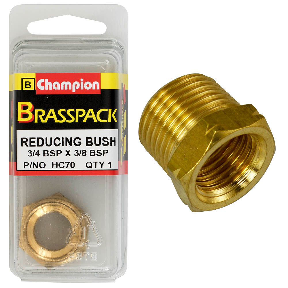 REDUCING BUSH – BRASS – 3/4 to 3/8″ HC70