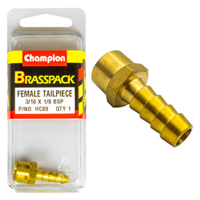 CHAMPION BRASS HOSE TAIL PIECE FEMALE