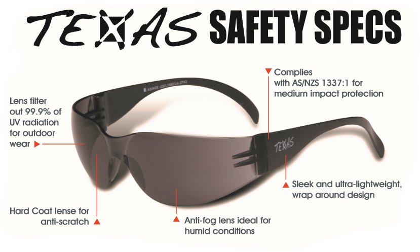 MAXISAFE TEXAS SAFETY GLASSES Smoke