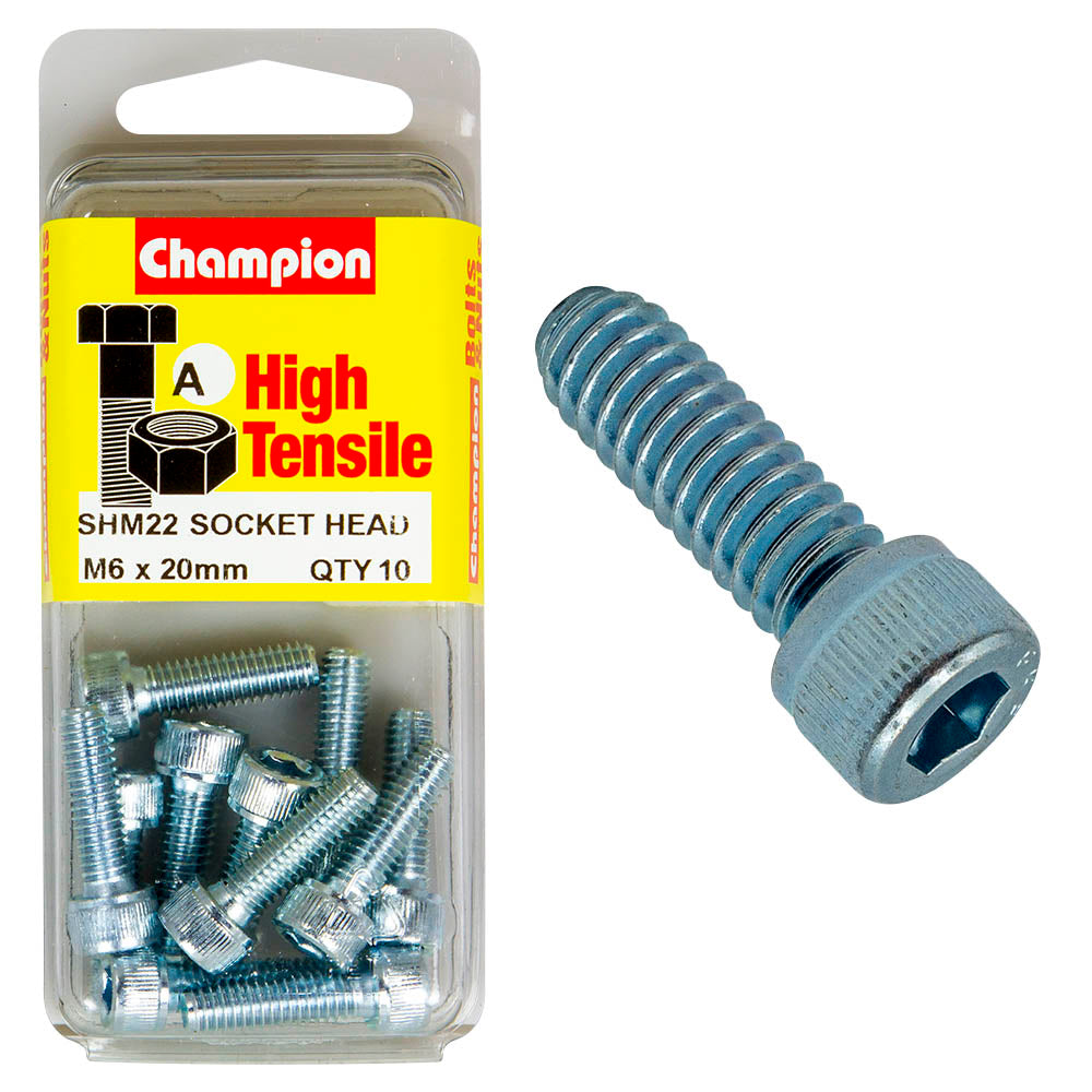 Champion High Tensile M6 x 20mm Socket Head