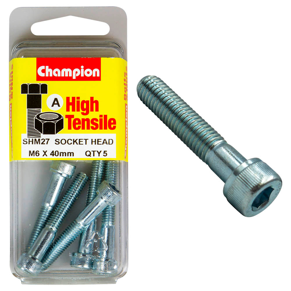 Champion High Tensile M6 x 40mm Socket Head