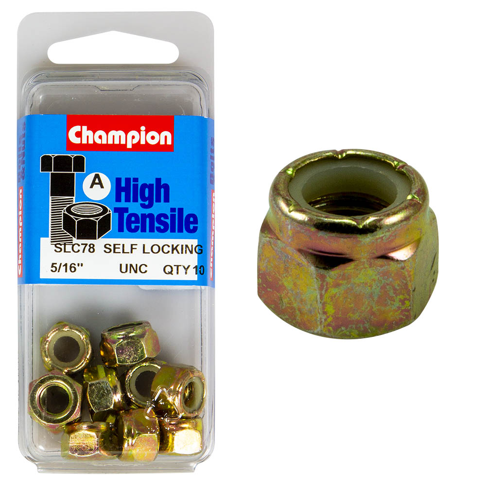 Champion High Tensile 5/16 UNC Nylocks