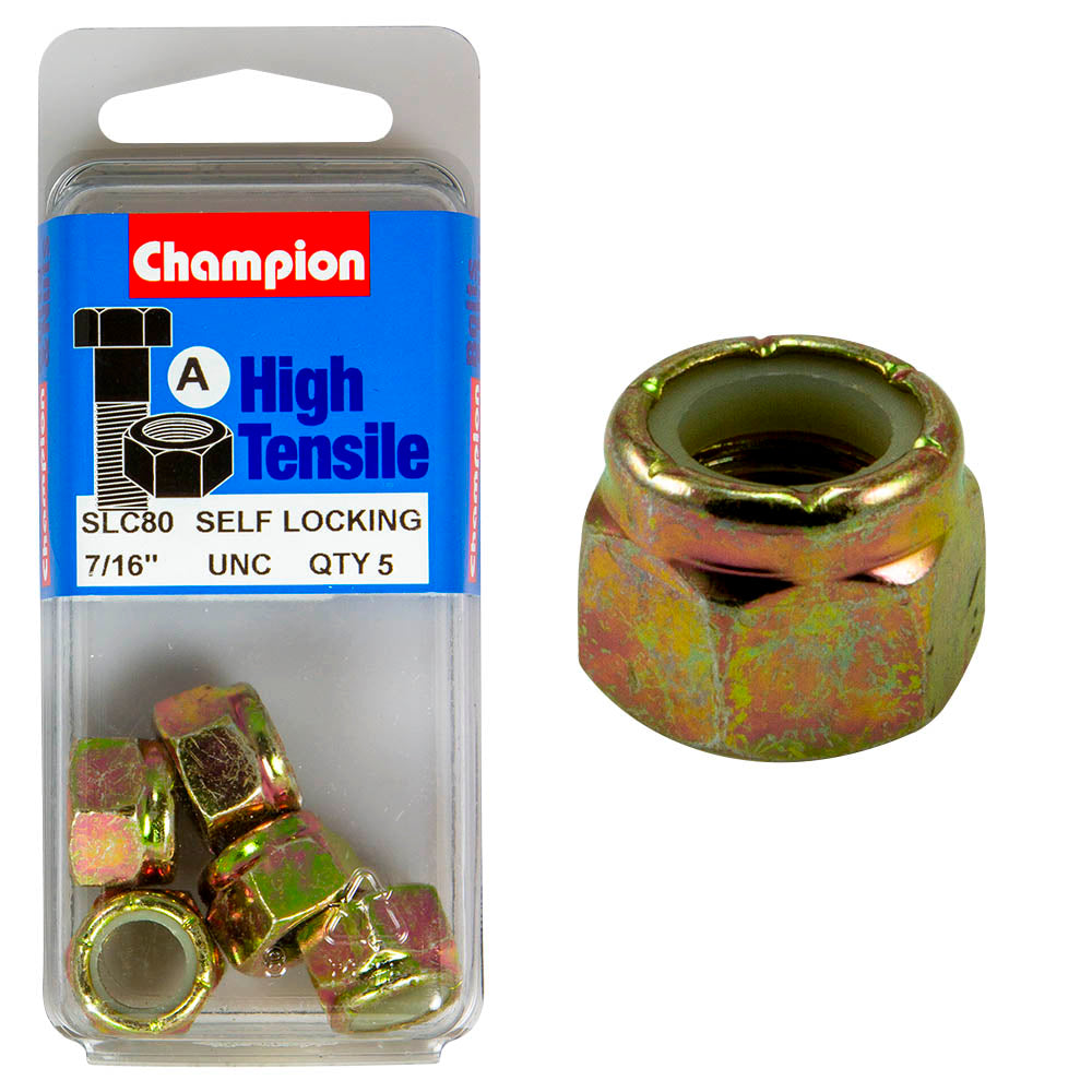 Champion High Tensile 7/16 UNC Nylocks