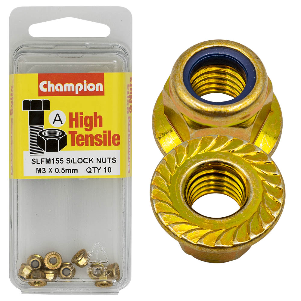 Champion High Tensile M3 x 0.5mm Flange Nuts