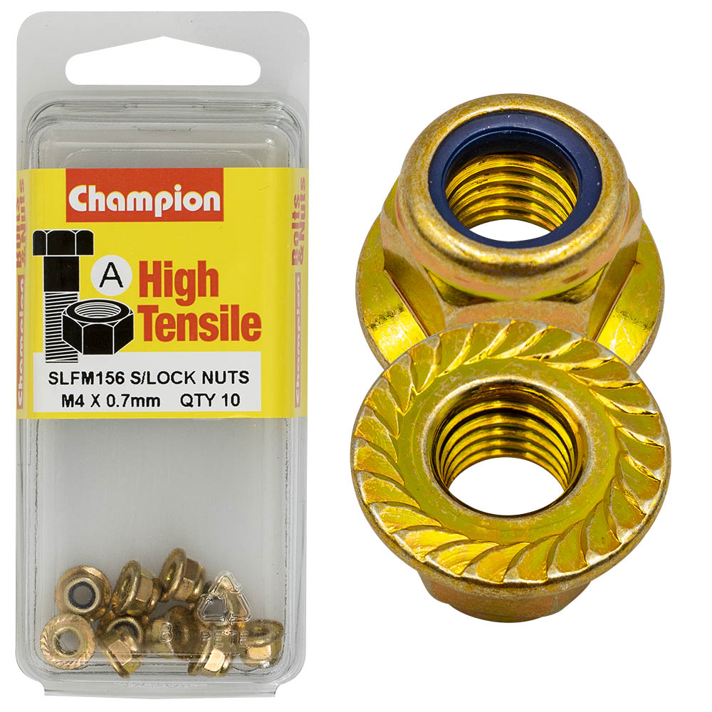 Champion High Tensile M4 x 0.7mm Flange Nuts