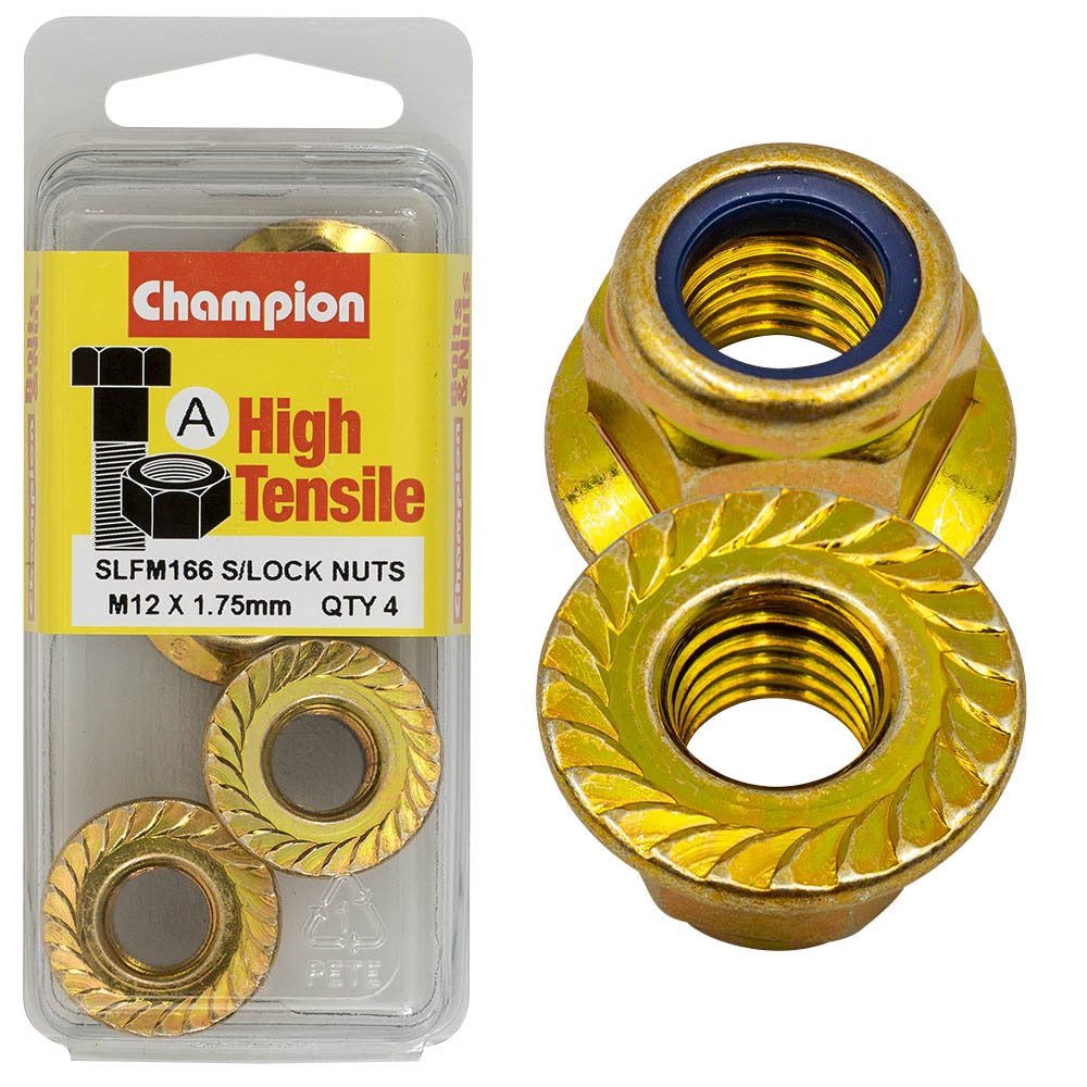 Champion High Tensile M12 x 1.75mm Flange Locknut