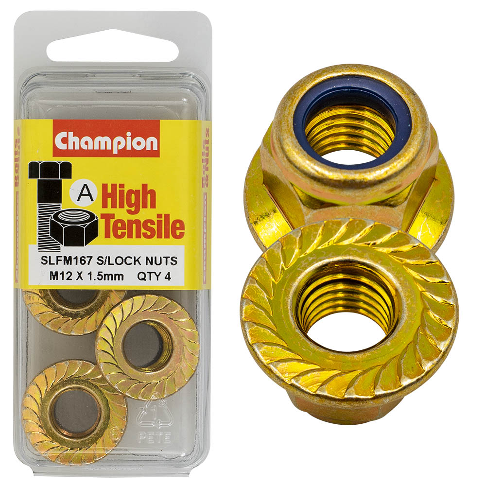 Champion High Tensile M12 x 1.5mm Flange Nylock