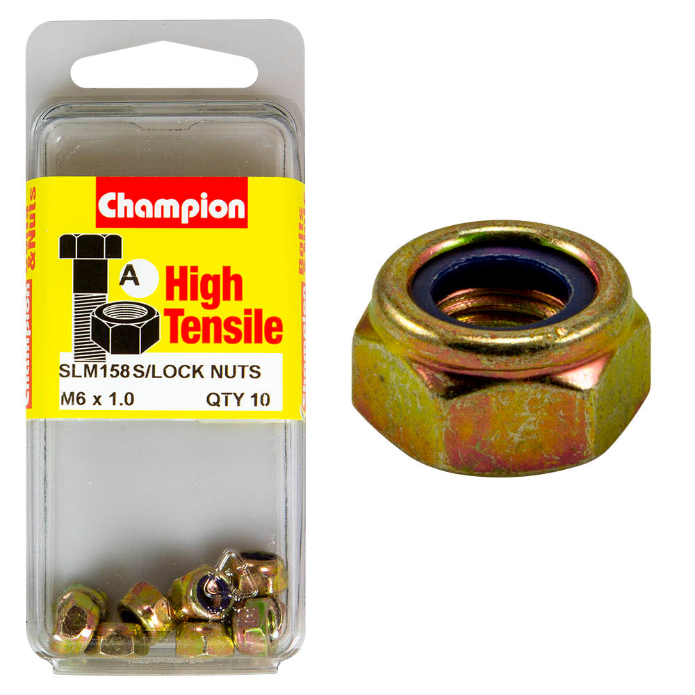 Champion High Tensile M6 x 1.0mm Locknut