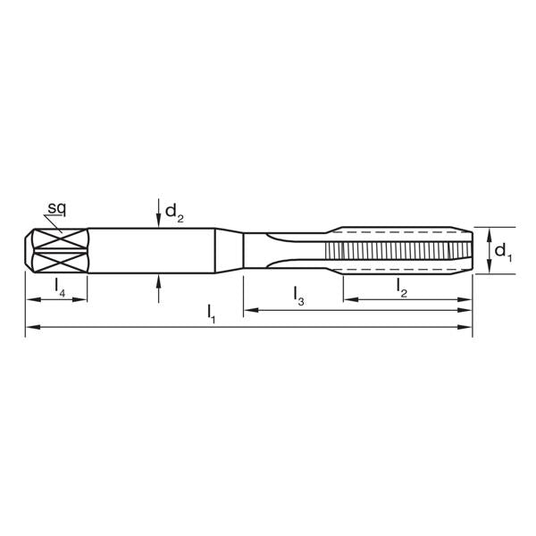 SUTTON M4x0.7 STRAIGHT FLUTE TAP INTERMEDIATE T385-0400