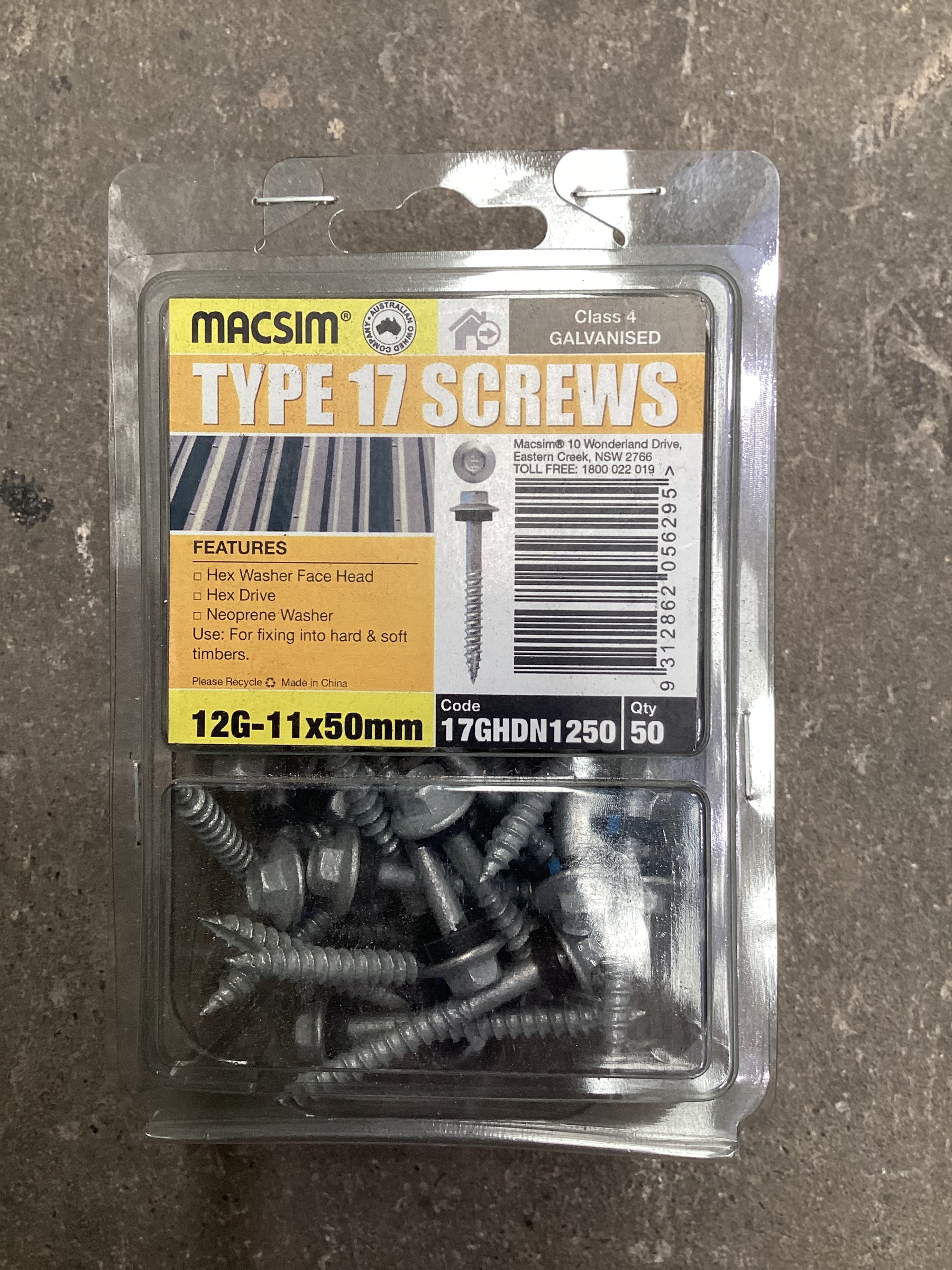 12G- 11 x 50mm Type 17 Screws Qty50