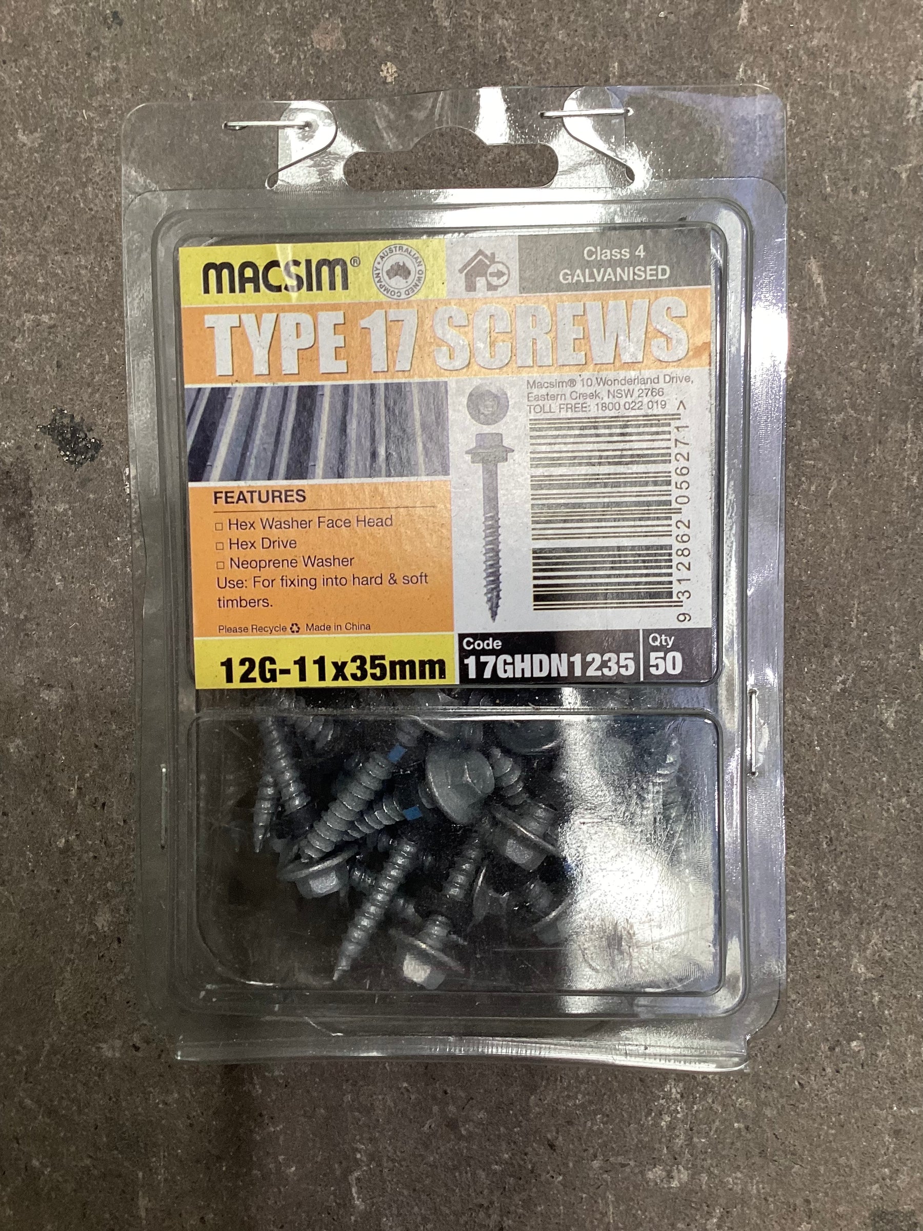 12G-11 x 35mm Type 17 Screws Qty 50