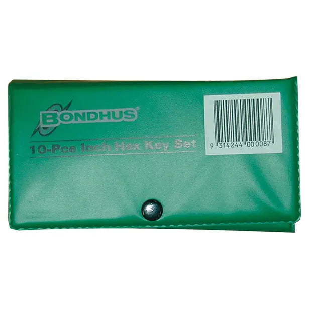 BONDHUS 10 PCE IMPERIAL HEX KEY WALLET SET BD00008