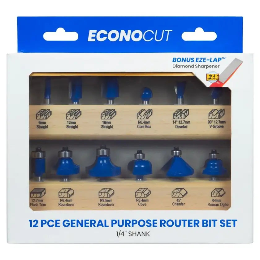 ECONOCUT 12pce General Purpose Router Bit Set