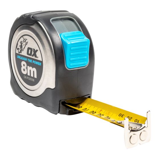 OX STAINLESS STEEL 8M TAPE MEASURE